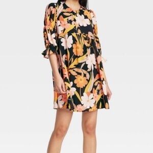 Who What Wear Floral Babydoll Dress NWOT